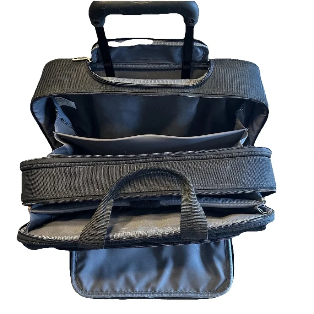 Samsonite Rolling Laptop Briefcase Business Travel Bag Black Wheeled Good